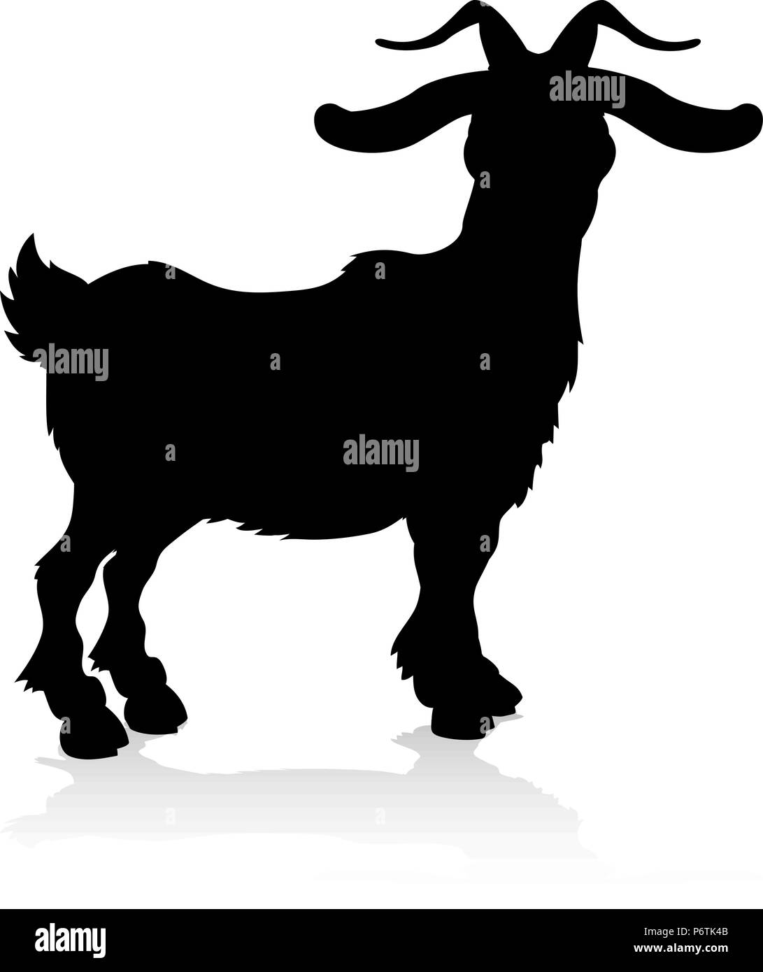 Goat Farm Animal Silhouette Stock Vector