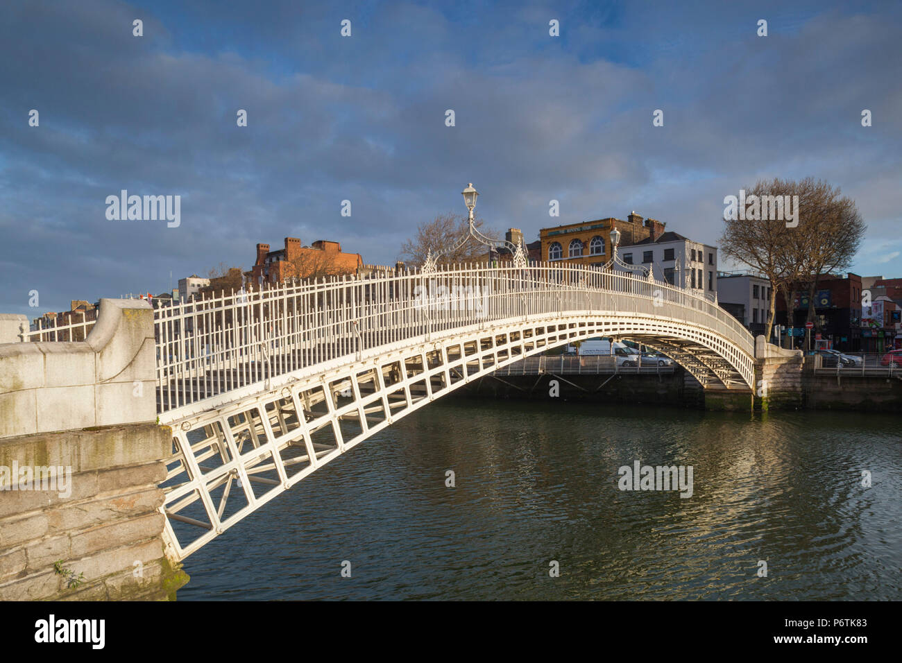 Ireland, Dublin, Hapenny Bridge over the River Liffey Stock Photo - Alamy