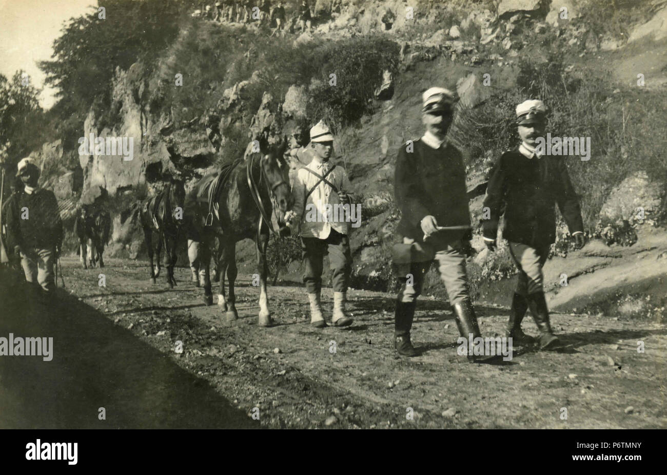 Italian military convoy, Stretto delle Forche 1906 Stock Photo