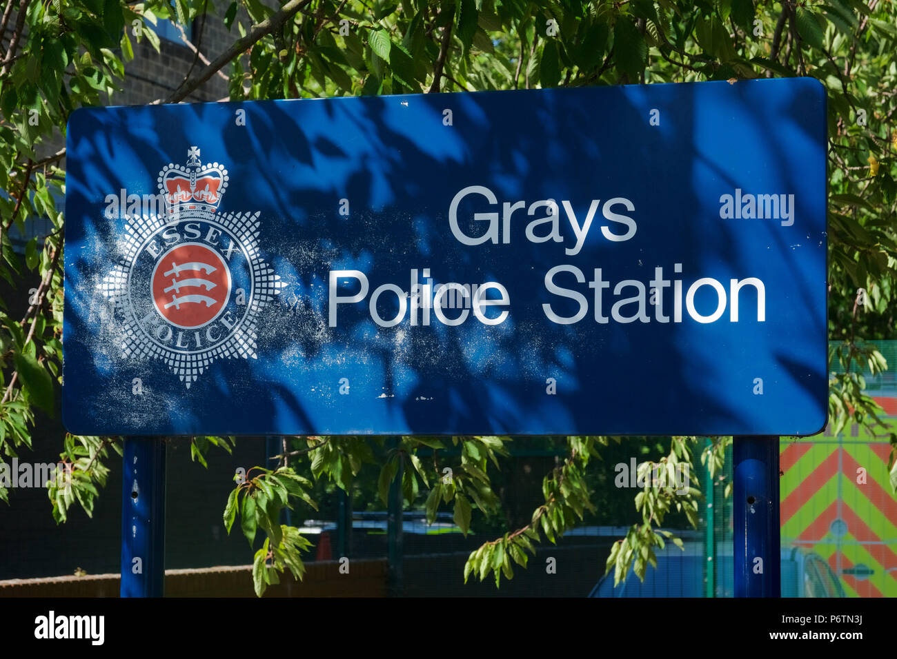 A view of the sign outside Grays Police Station in Essex, UK    Credit:  Ben Rector/Alamy Stock Photo Stock Photo
