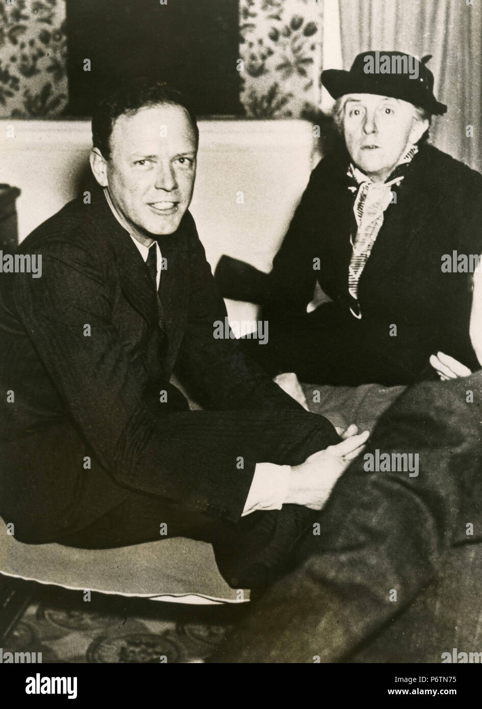 Colonel Charles Lindbergh onboard SS Aquitania, !939 Stock Photo