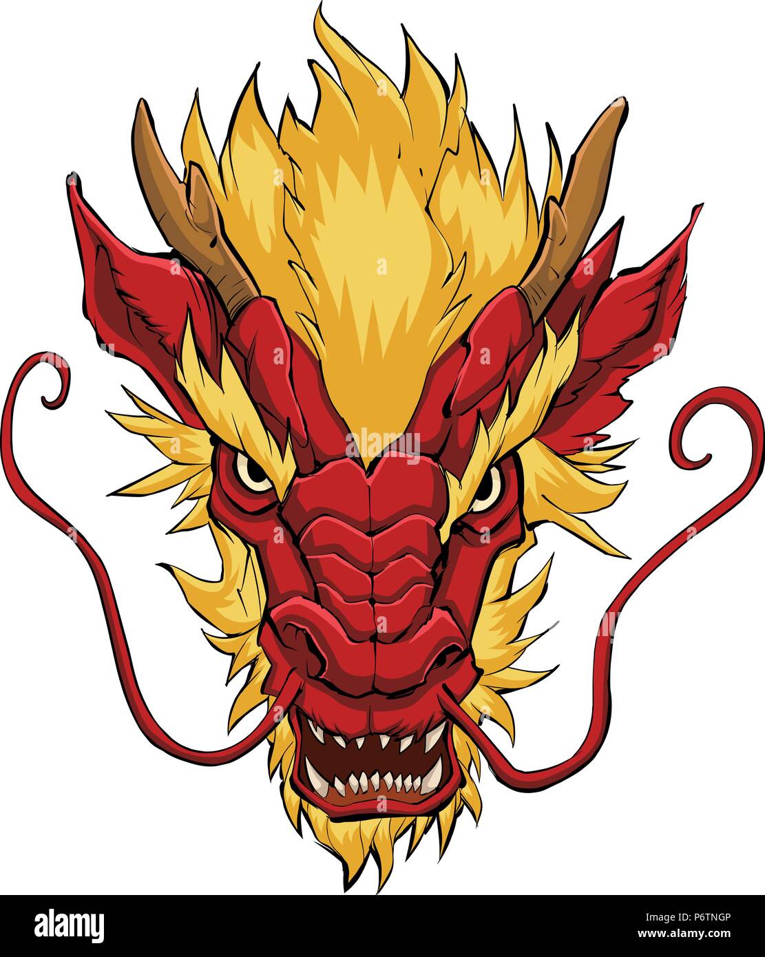 Chinese Dragon Face Front View Chinese Dragon Face Front View
