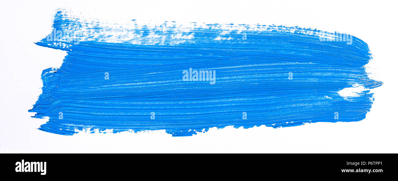Blue brush stroke isolated over white background Stock Photo - Alamy
