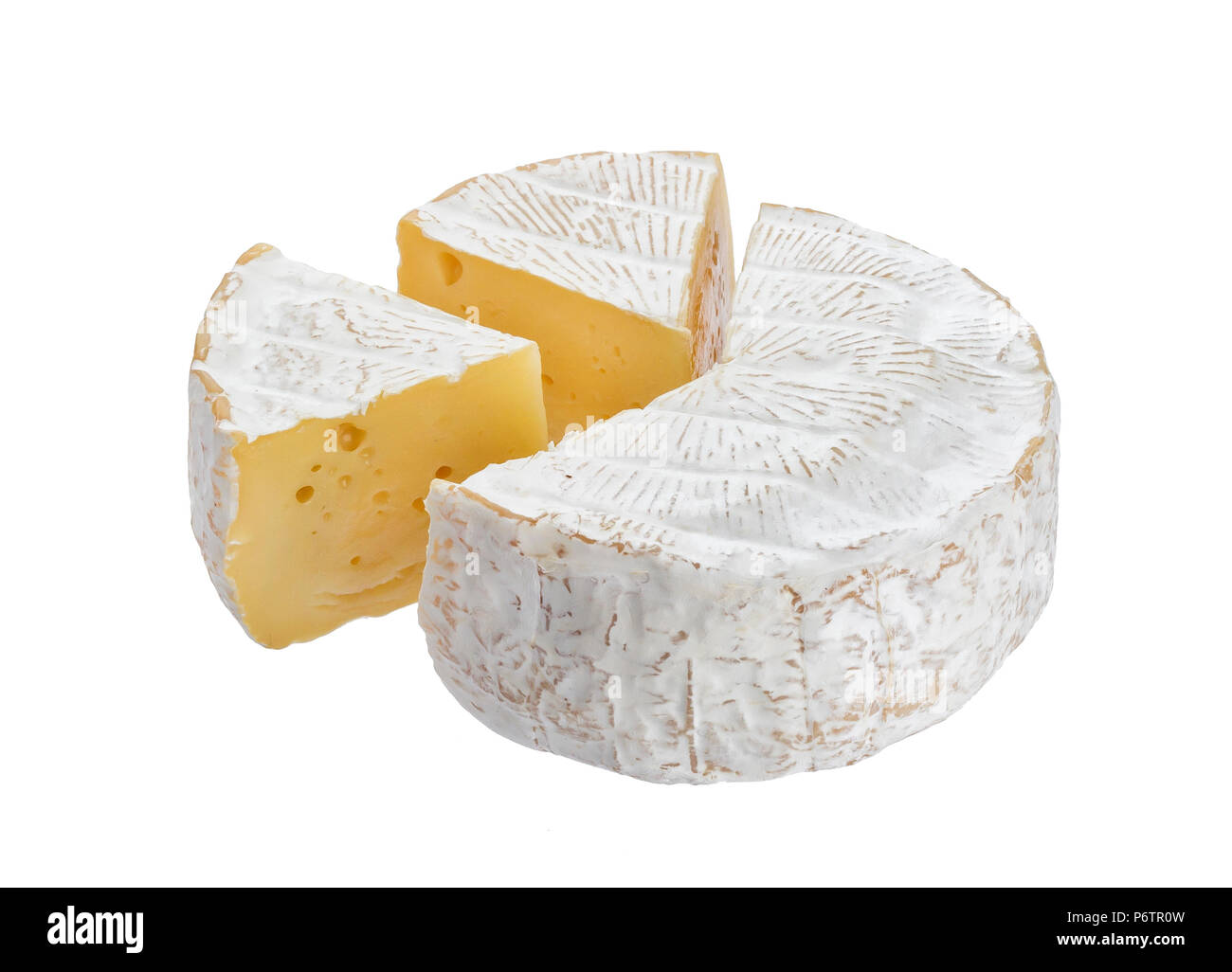 Camembert cheese isolated on white background with clipping path Stock Photo