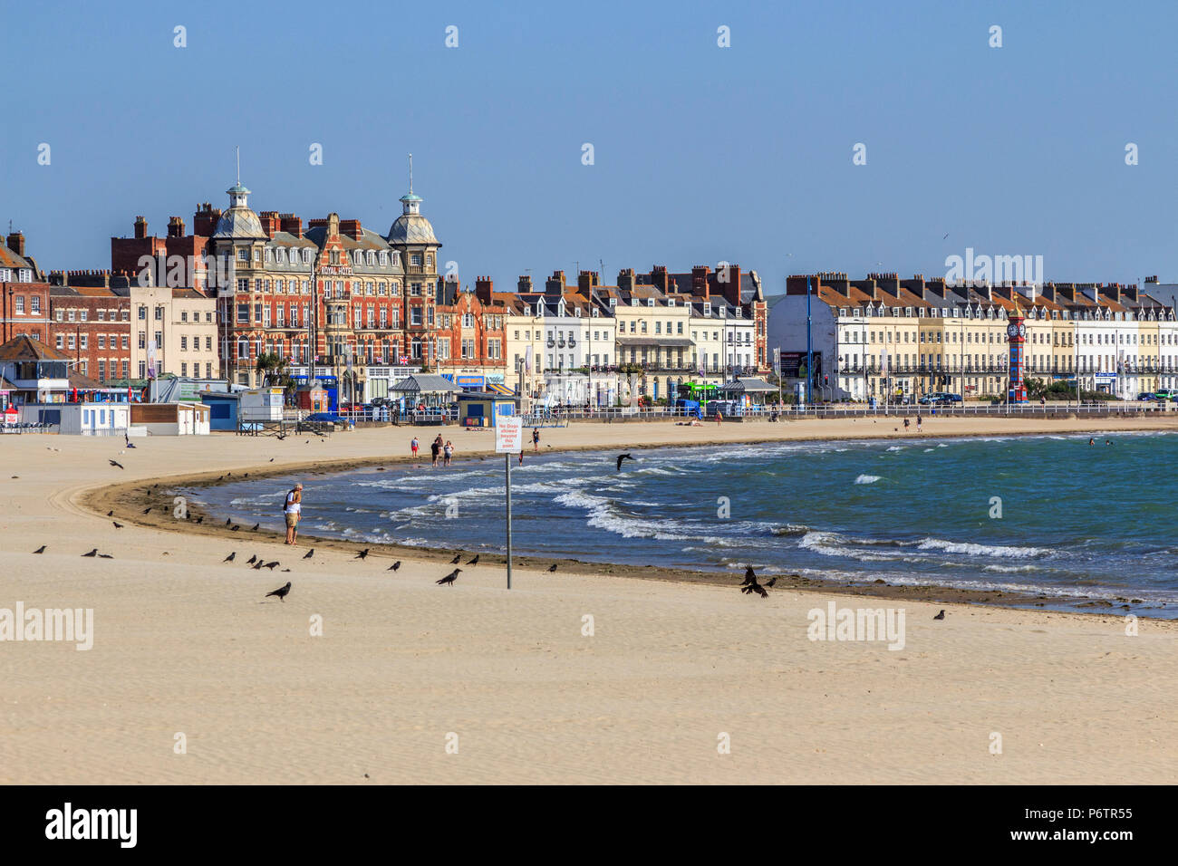 Weymouth Seaside Town White Soft Sandy Beach Weymouth Bay Dorset 