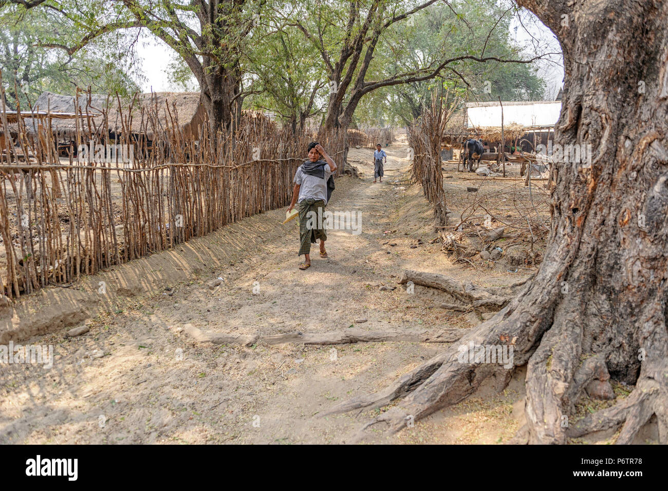 Small village of Myingyan, Mandalay Region, Myanmar (Burma) Stock Photo
