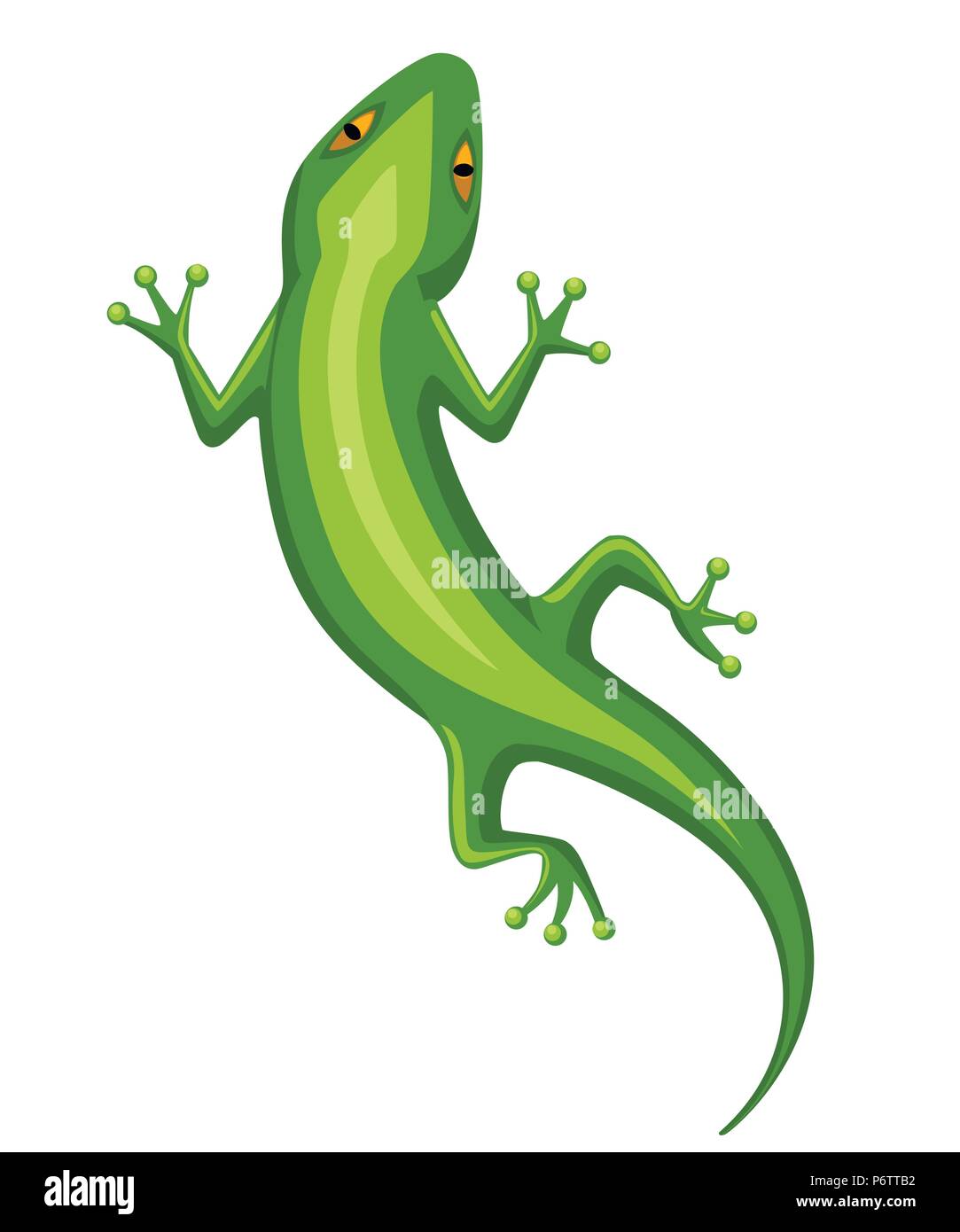 Cartoon gecko character. Small green lizard. Gecko logo design, flat icon.  Vector illustration isolated on white background Stock Vector Image & Art -  Alamy