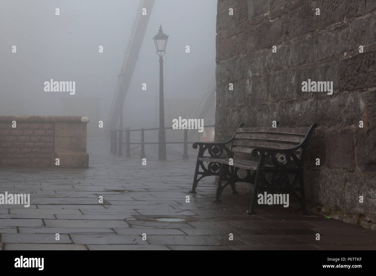 foggy timeless street scene Stock Photo