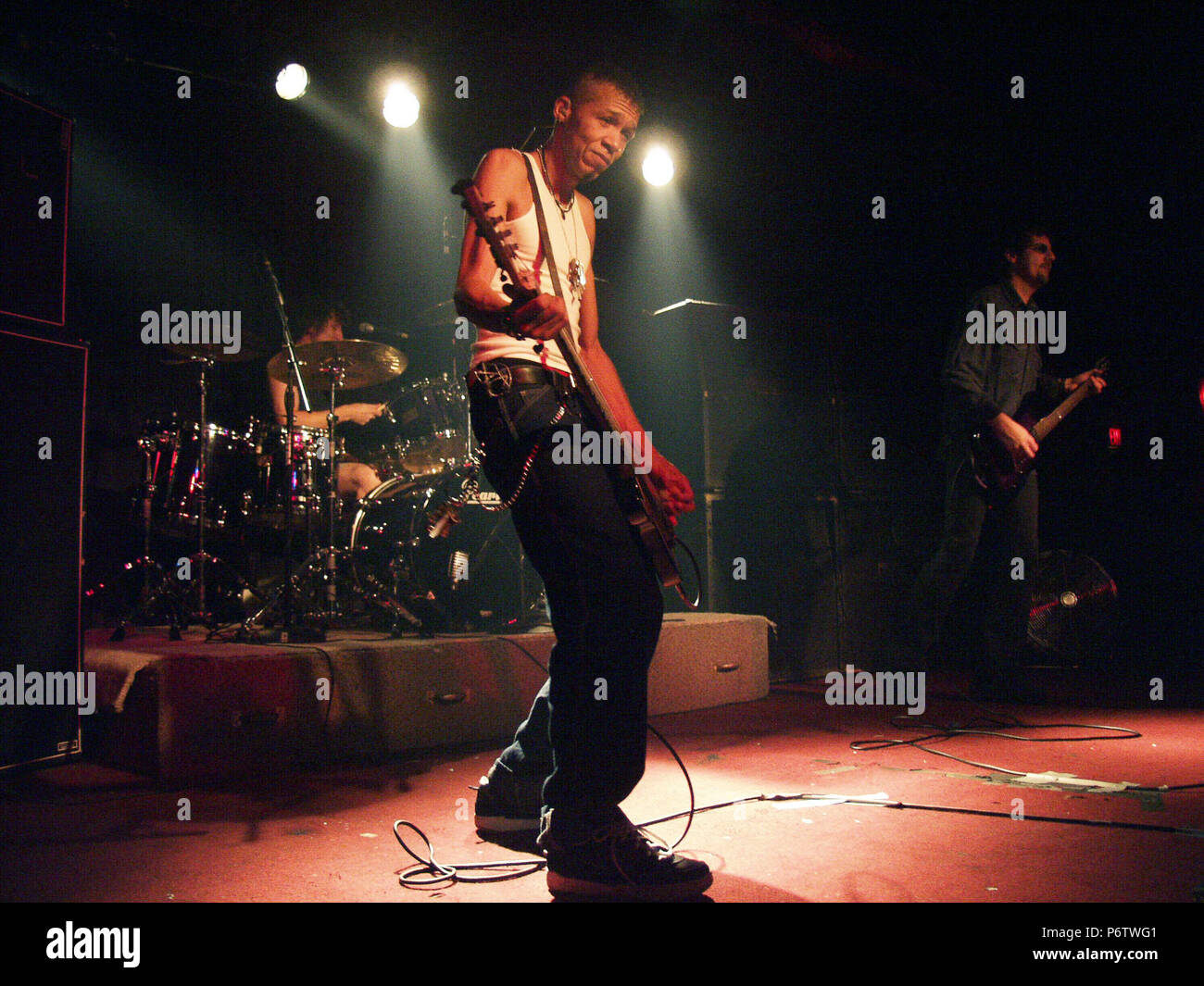 ATHENS, GA - January 31: Jerry Gaskill, Doug Pinnick, and Ty Tabor of King's X perform at the 40 Watt Club in Athens, Georgia on January 31, 2002. CREDIT: Chris McKay / MediaPunch Stock Photo