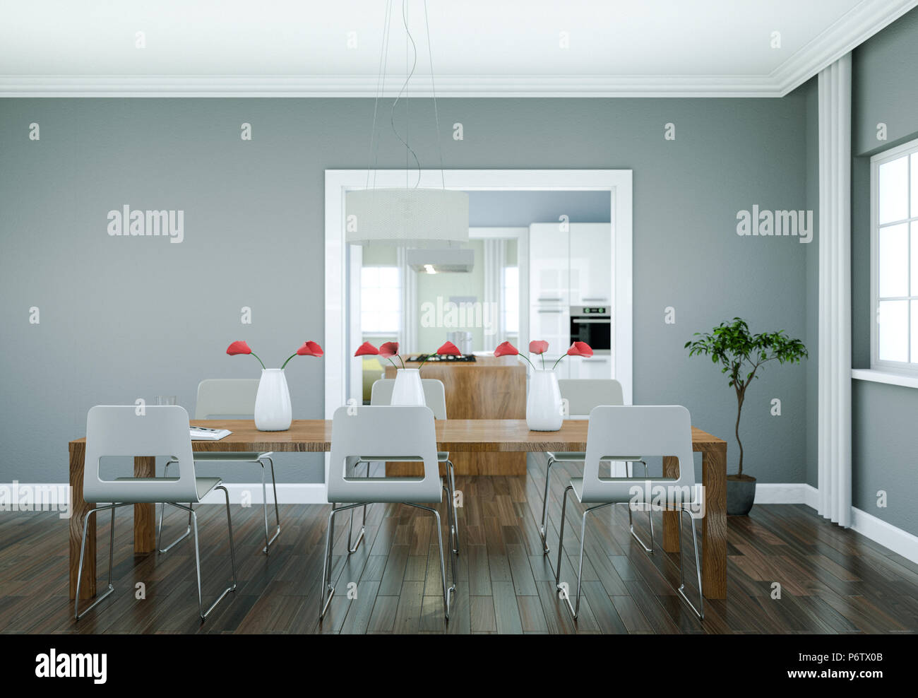 Dining room interior design in modern appartment Stock Photo - Alamy