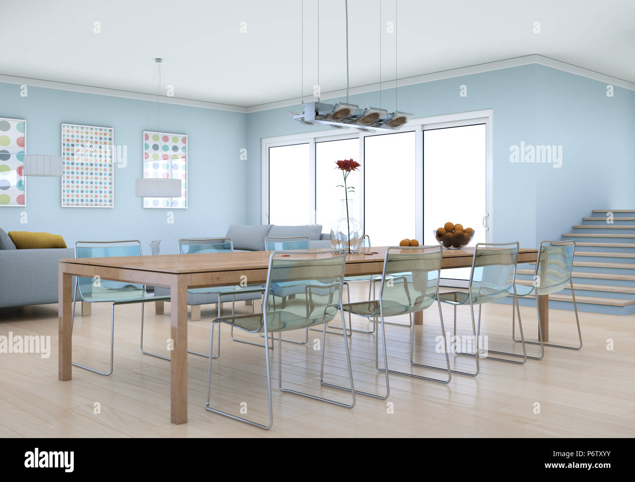 Picture of Dining room interior design in modern appartment Stock Photo - Alamy