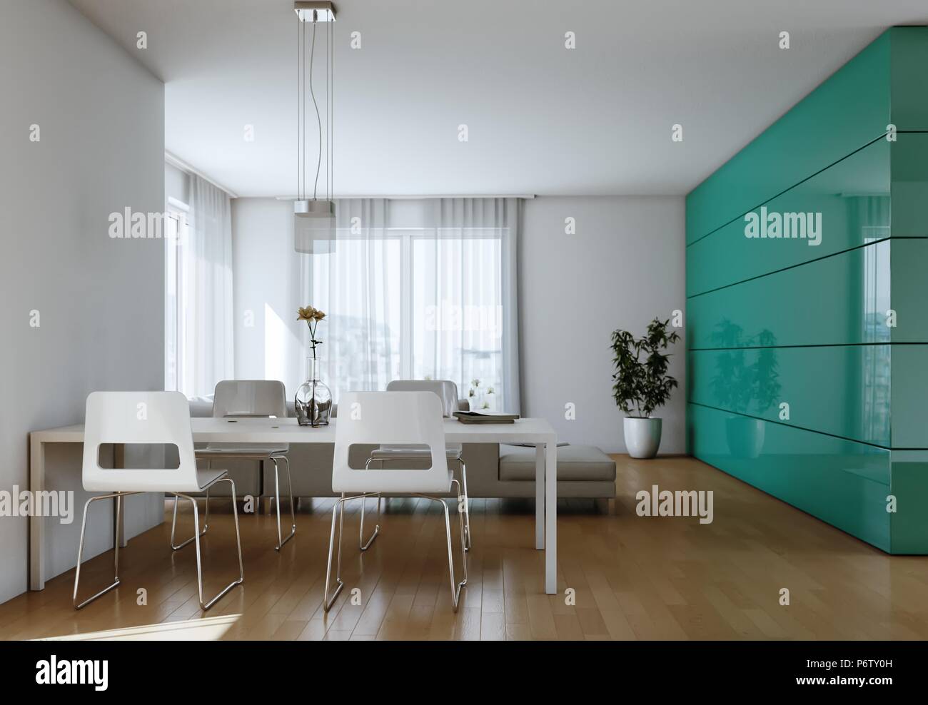 Dining room interior design in modern appartment Stock Photo - Alamy