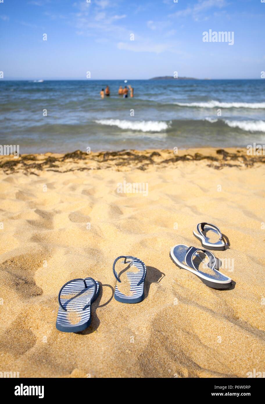 beach and flip flops