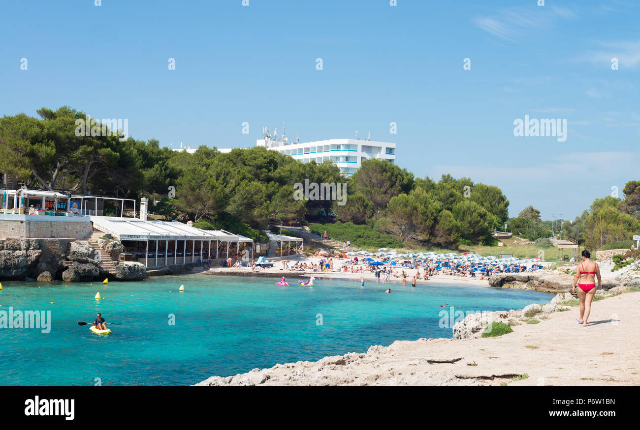 The beach at Cala Blanca, Menorca, Balearic Islands Stock Photo