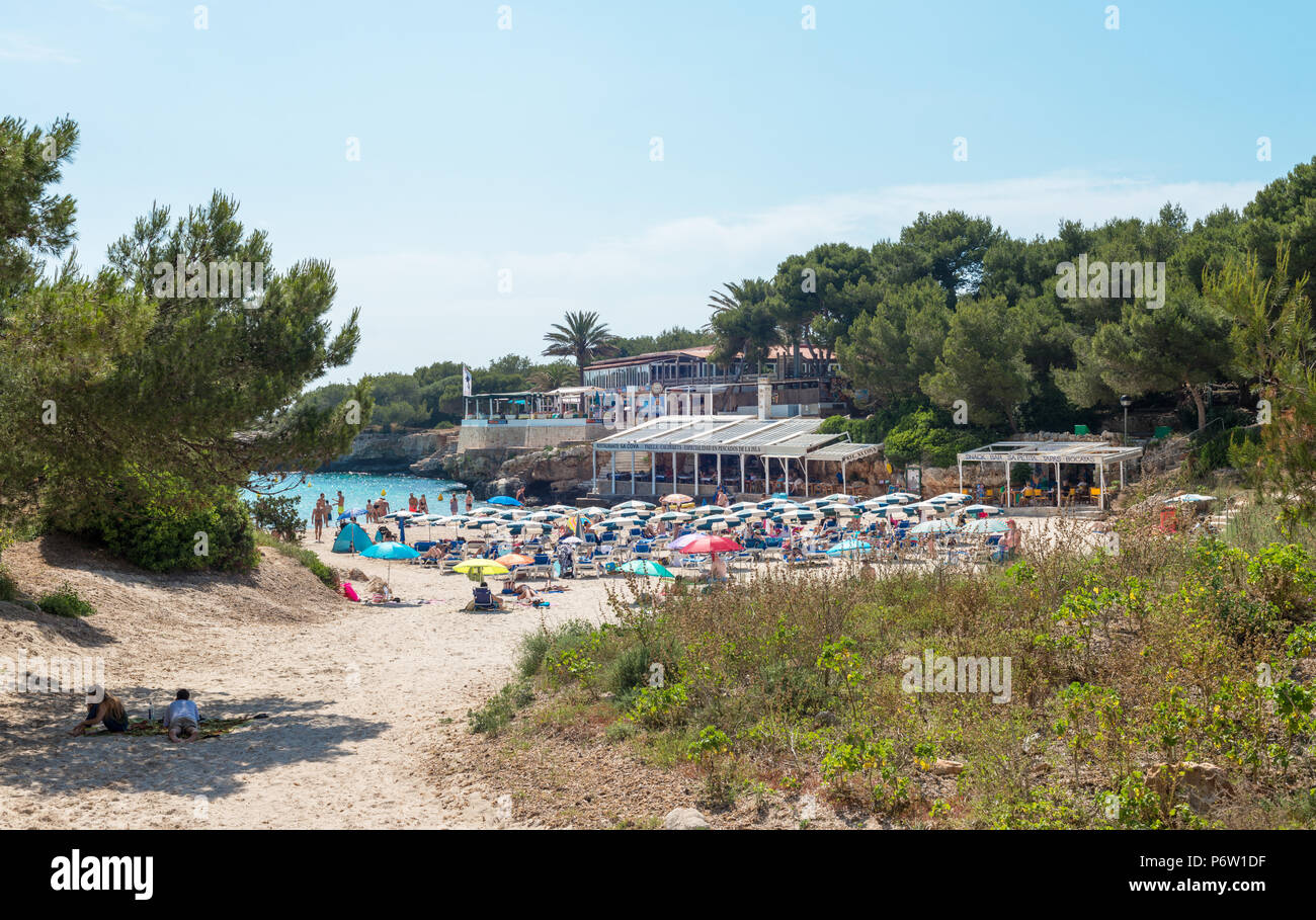 The beach at Cala Blanca, Menorca, Balearic Islands Stock Photo