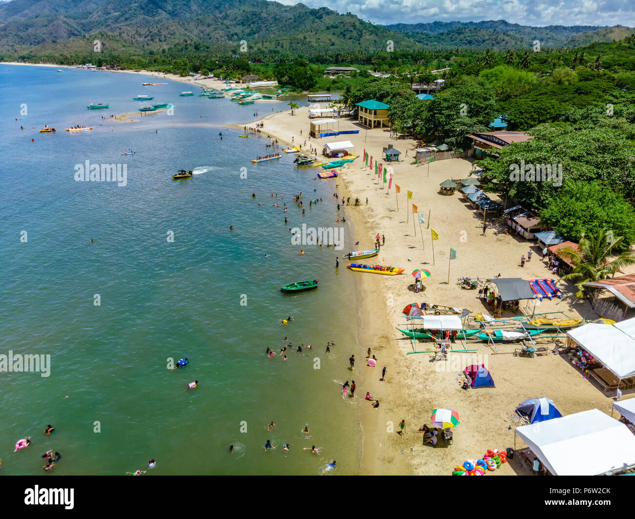 The beach of Laiya, San Juan, Batangas, backdropped with its mountain ranges Stock Photo Alamy