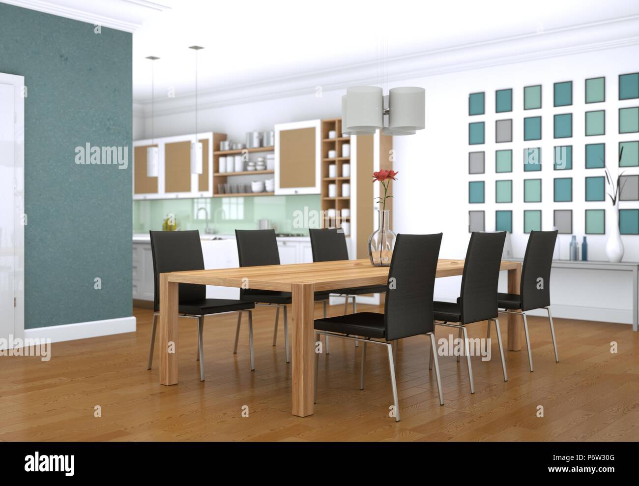 Dining room interior design in modern appartment Stock Photo - Alamy