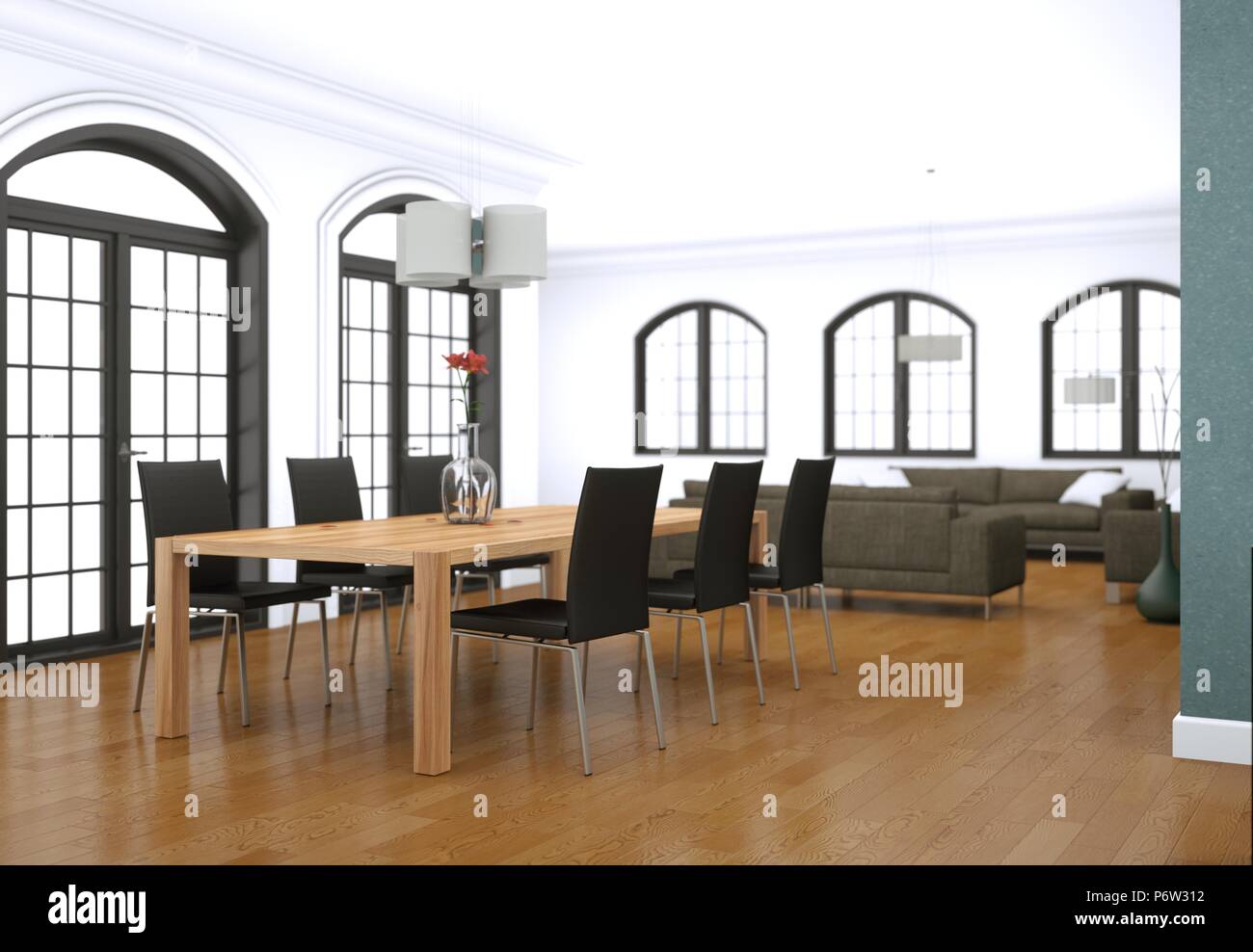 Dining room interior design in modern appartment Stock Photo - Alamy