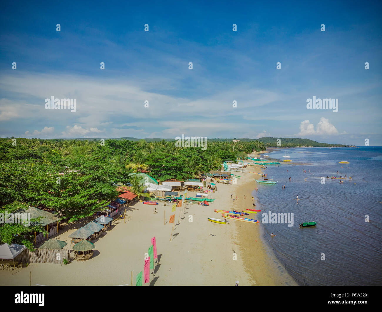 Coastline of Laiya, San Juan, Batangas, Philippines a short drive away from Manila Stock