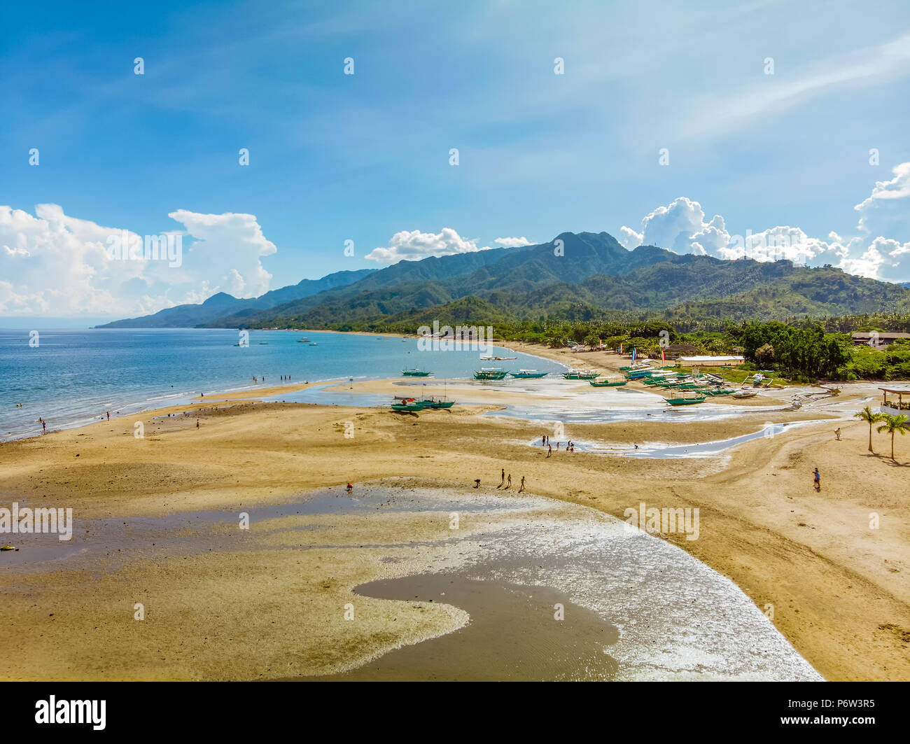 Laiya, San Juan, Batangas and its beautiful mountain background - the  mountain ranges (notable are Mt. Daguldol and Mt. Hugom) Stock Photo