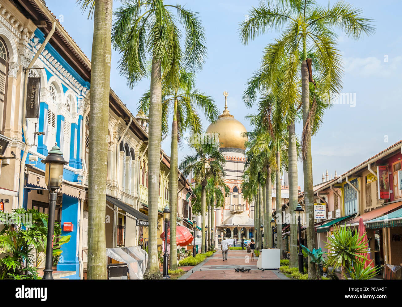 Singapore, Sultan Mosque at  Muscat Street in the Arab Street Quarter Stock Photo