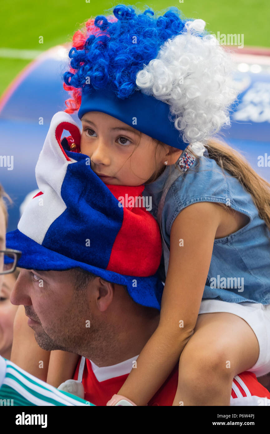 Russian football fans during the 2018 FIFA World Cup in Russia Stock Photo