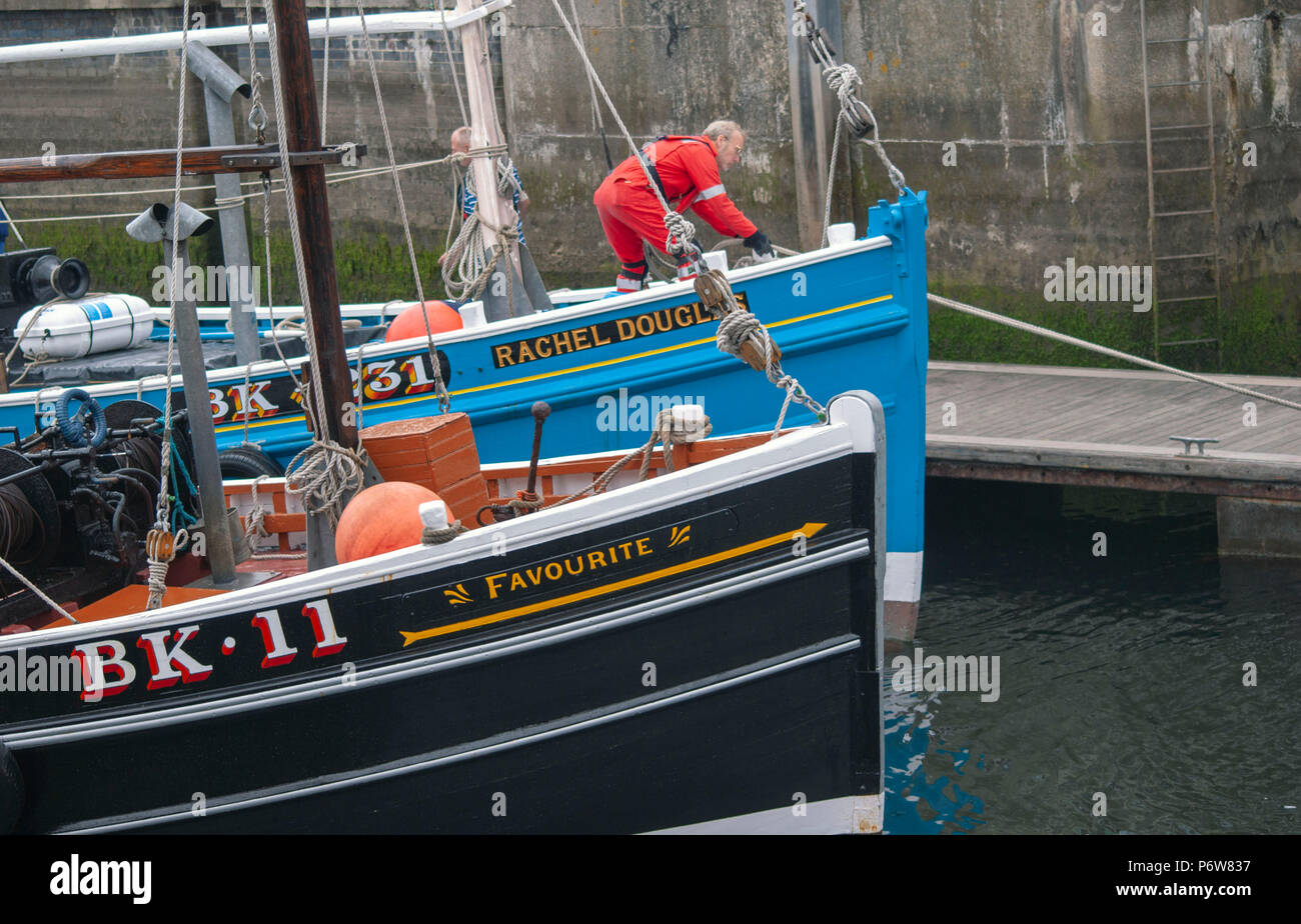 Two Berwick Fishing Boats Arriving at Hartlepool Marina England Moored ...