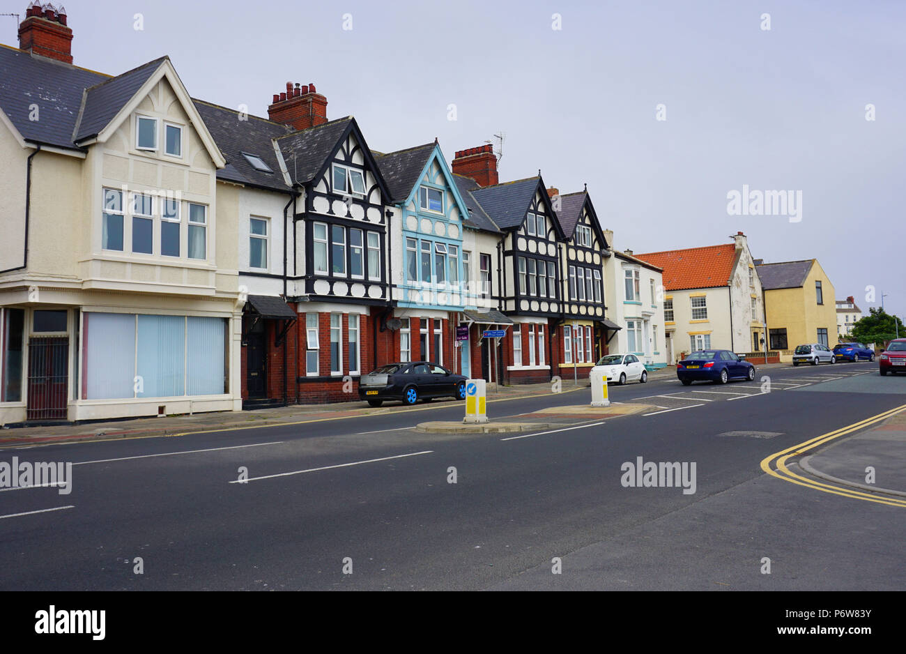 Victorian Terrace Gabled Houses and cottages on the sea front at Seaton