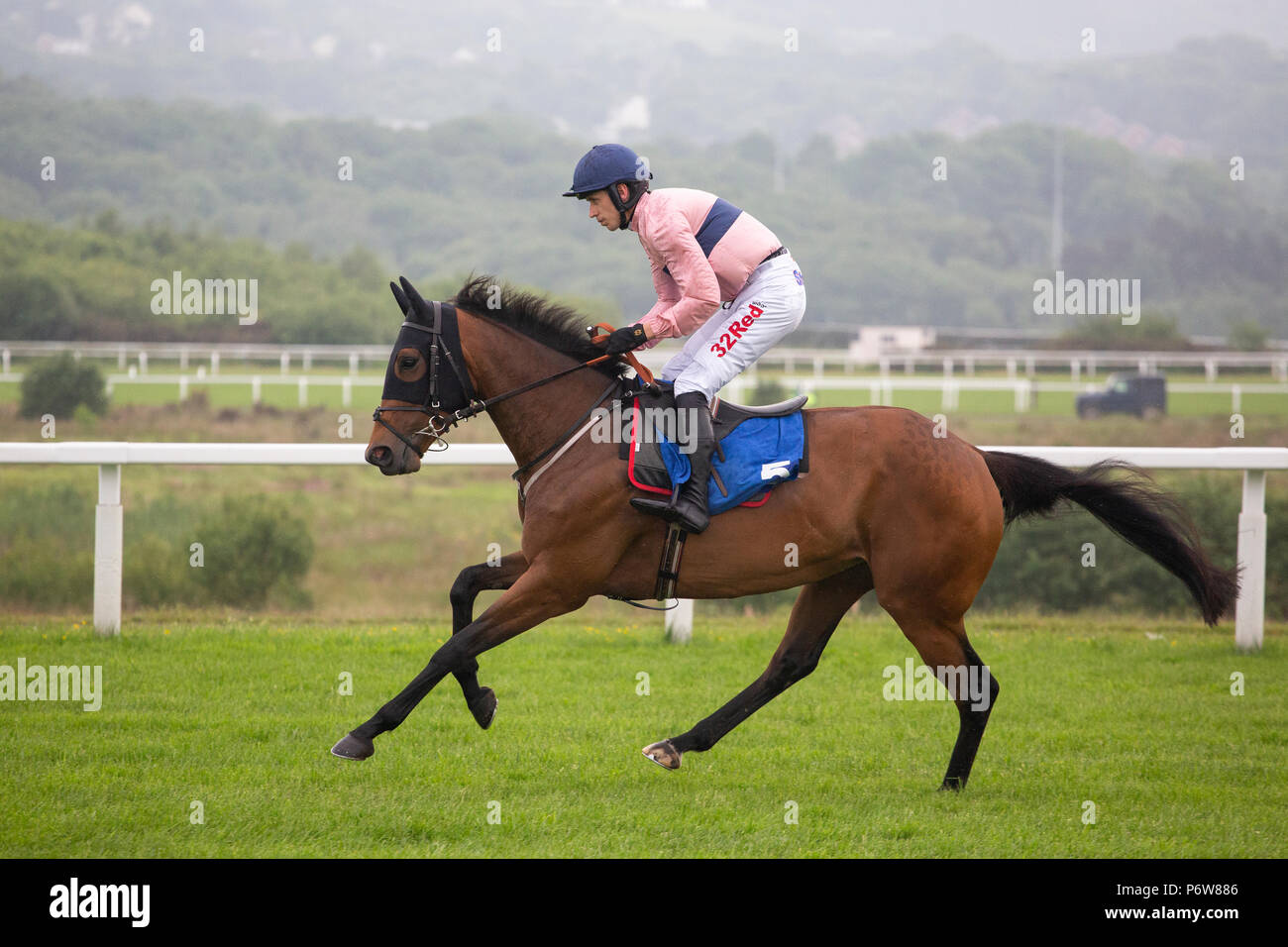 Racehorse Lily Of Leysbourne ridden by jockey Paddy Brennan Stock Photo