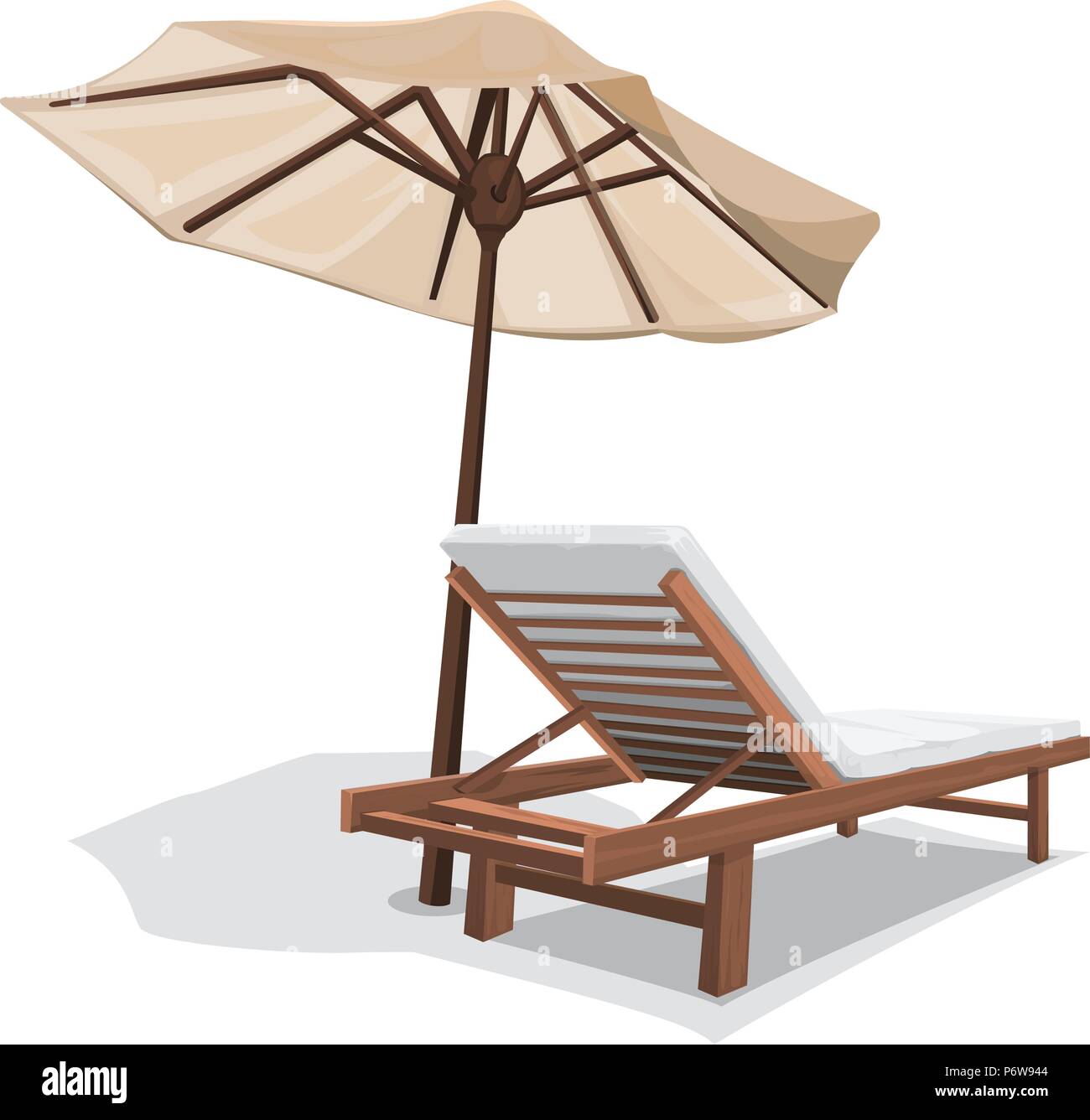 beach chair with umbrella Stock Vector Image & Art - Alamy