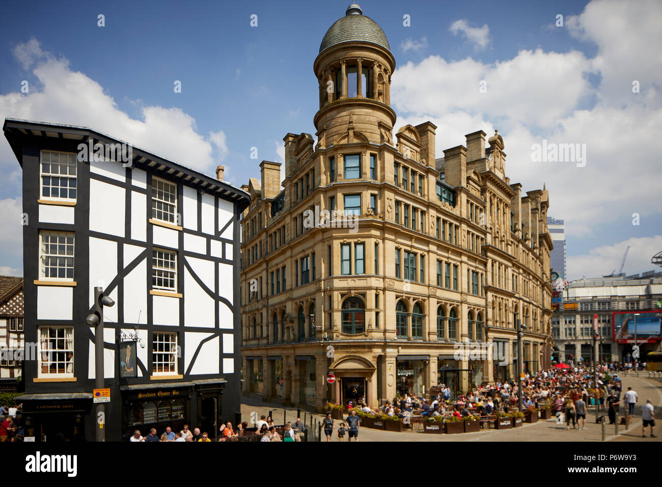 grade II listed building Manchester Corn Exchange in Exchange Square. Stock Photo