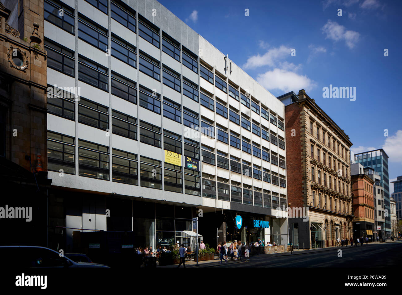 Manchester Peter Street modernist office building set back from the