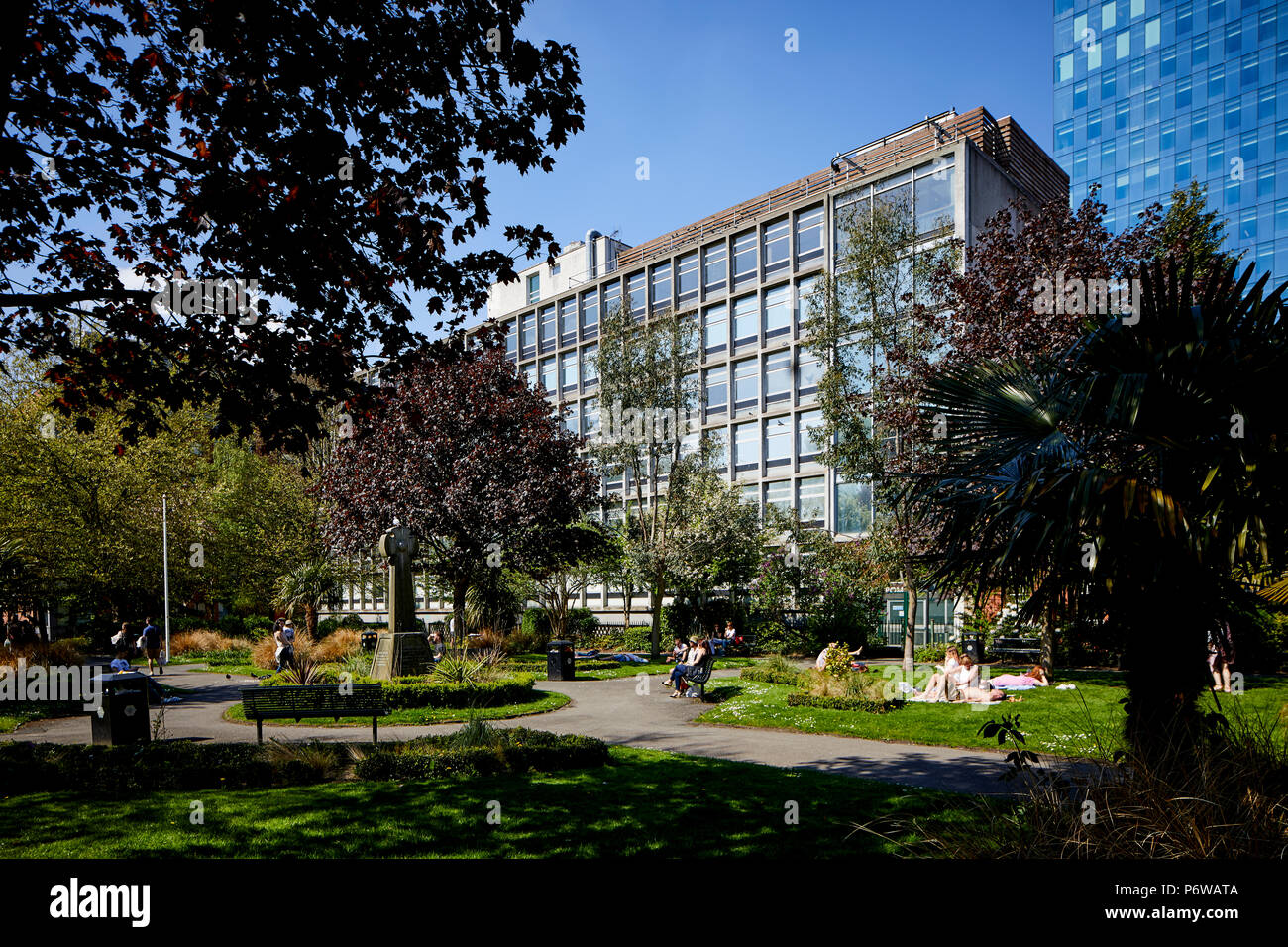 Manchester Byrom House and Saint John's Gardens Stock Photo Alamy
