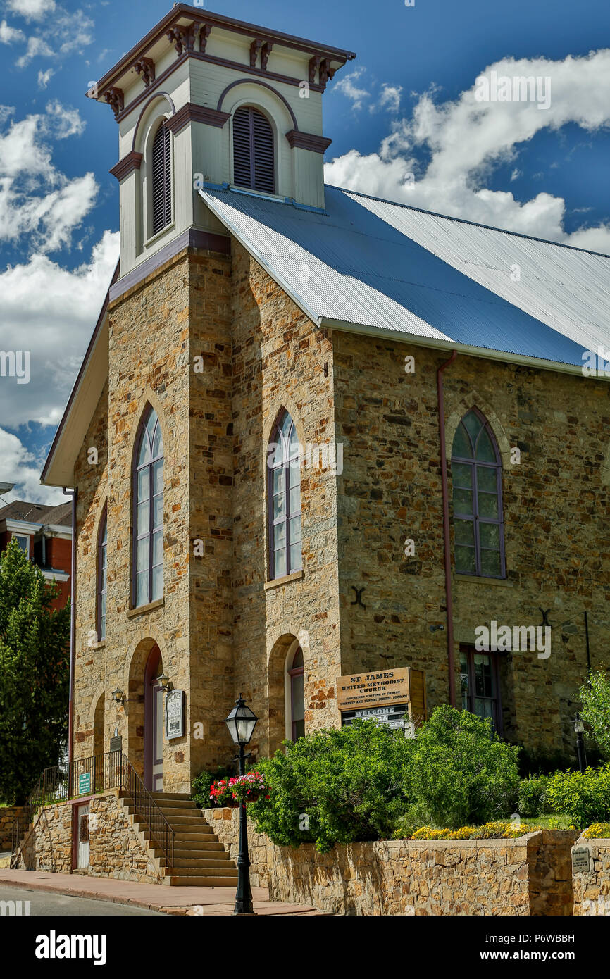 Historic St. James United Methodist Church, Central City, Colorado USA Stock Photo