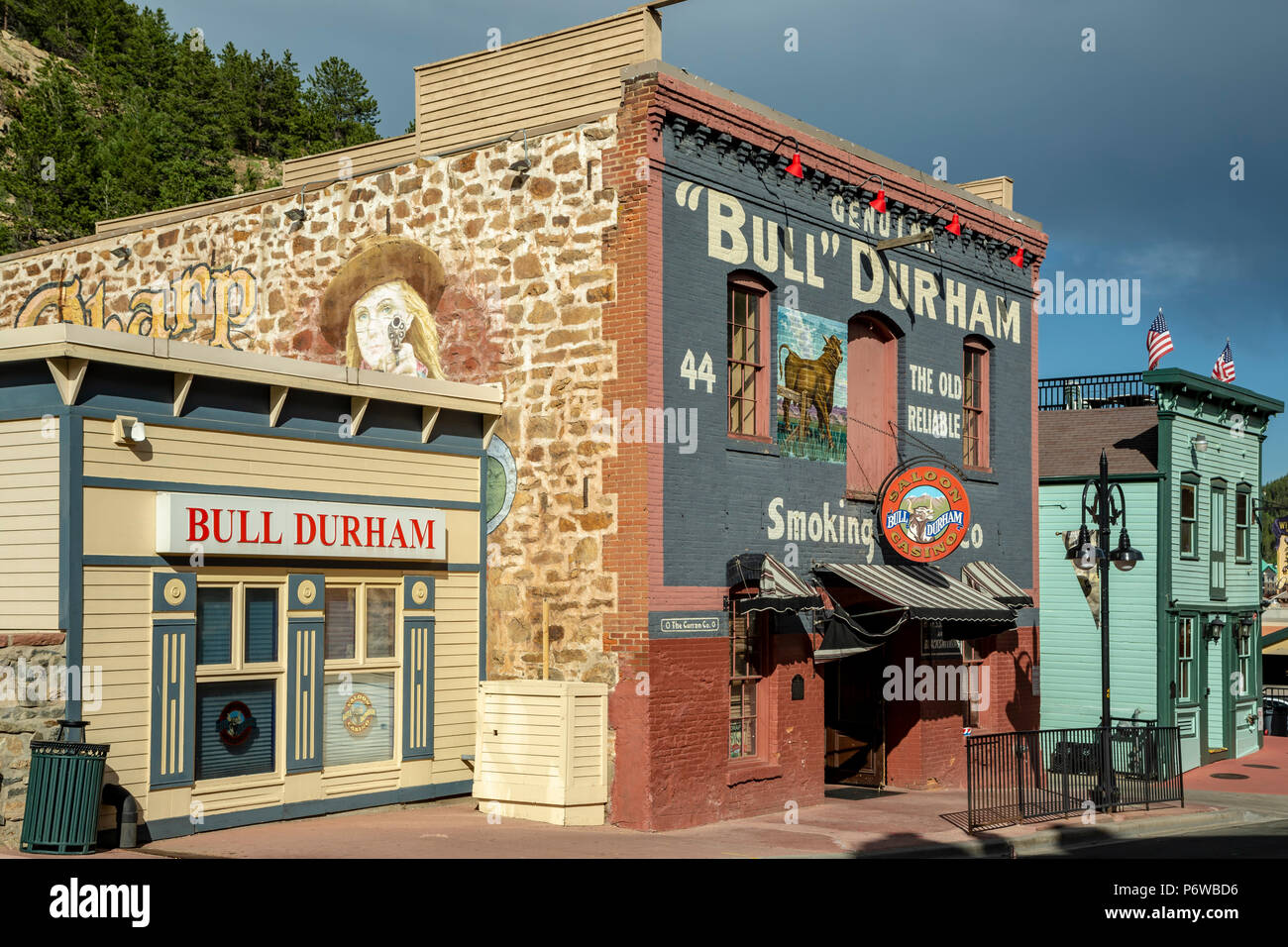 Bull Durham Saloon and Casino, historic Main Street, Black Hawk, Colorado USA Stock Photo