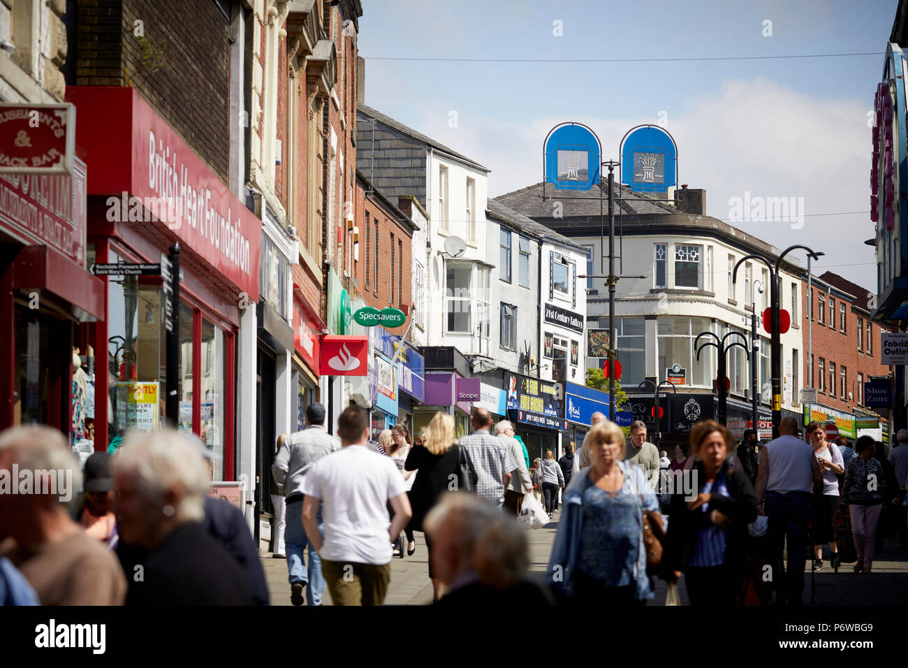 Rochdale town centre Yorkshire street main shopping street in the