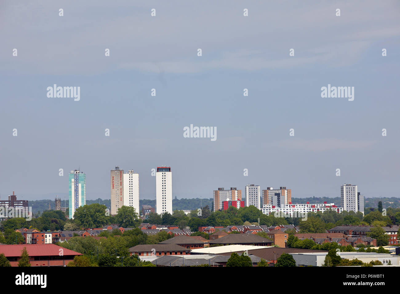 Salford flats on the skyline Stock Photo