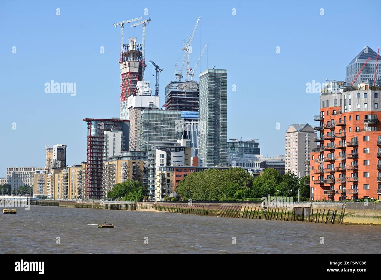 The Canary Wharf skyline as seen from the Royal Borough of Greenwich ...