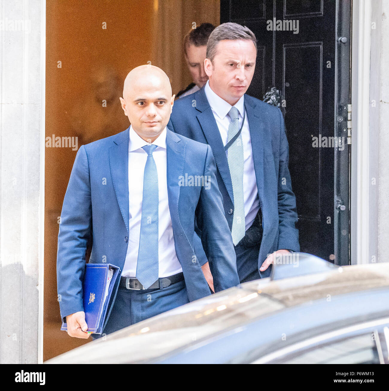 London, UK. 3rd July, 2018. Sajid Javid MP PC, Home Secretary , leaves Cabinet meeting at 10 Downing Street, London Credit Ian Davidson/Alamy Live News Stock Photo