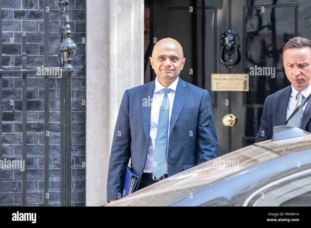 London, UK. 3rd July, 2018. Sajid Javid MP PC, Home Secretary , leaves Cabinet meeting at 10 Downing Street, London Credit Ian Davidson/Alamy Live News Stock Photo