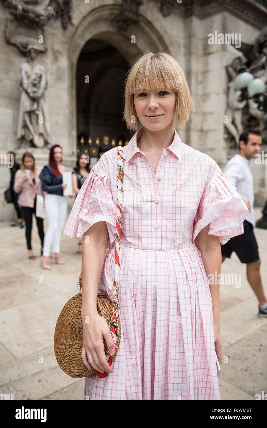 Designer Vika Gazinskaya attending the Schiaparelli runway show during  Haute Couture Fashion Week in Paris - July 2, 2018 - Photo: Runway  Manhattan ***For Editorial Use Only*** | Verwendung weltweit Stock Photo -  Alamy