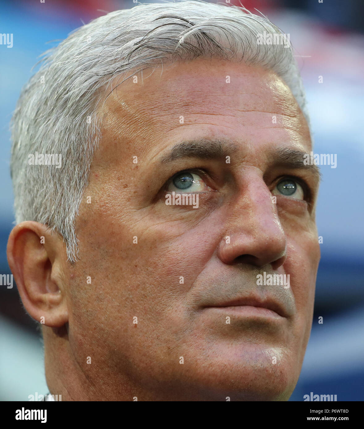 Saint Petersburg, Russia. 3rd July, 2018. Head coach Vladimir Petkovic of Switzerland is seen prior to the 2018 FIFA World Cup round of 16 match between Switzerland and Sweden in Saint Petersburg, Russia, July 3, 2018. Credit: Yang Lei/Xinhua/Alamy Live News Stock Photo