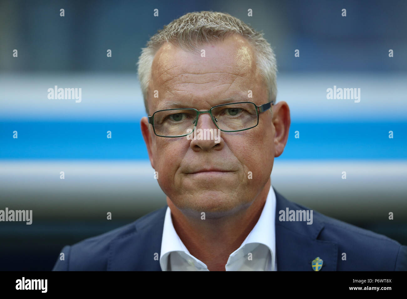 St Petersburg, Russia. 3rd July 2018.  Janne Andersson during the match between Sweden and Switzerland, valid for the eighth round of the 2018 World Cup held at St Petersburg in St Petersburg, Russia. (Photo: Ricardo Moreira/Fotoarena) Credit: Foto Arena LTDA/Alamy Live News Credit: Foto Arena LTDA/Alamy Live News Stock Photo