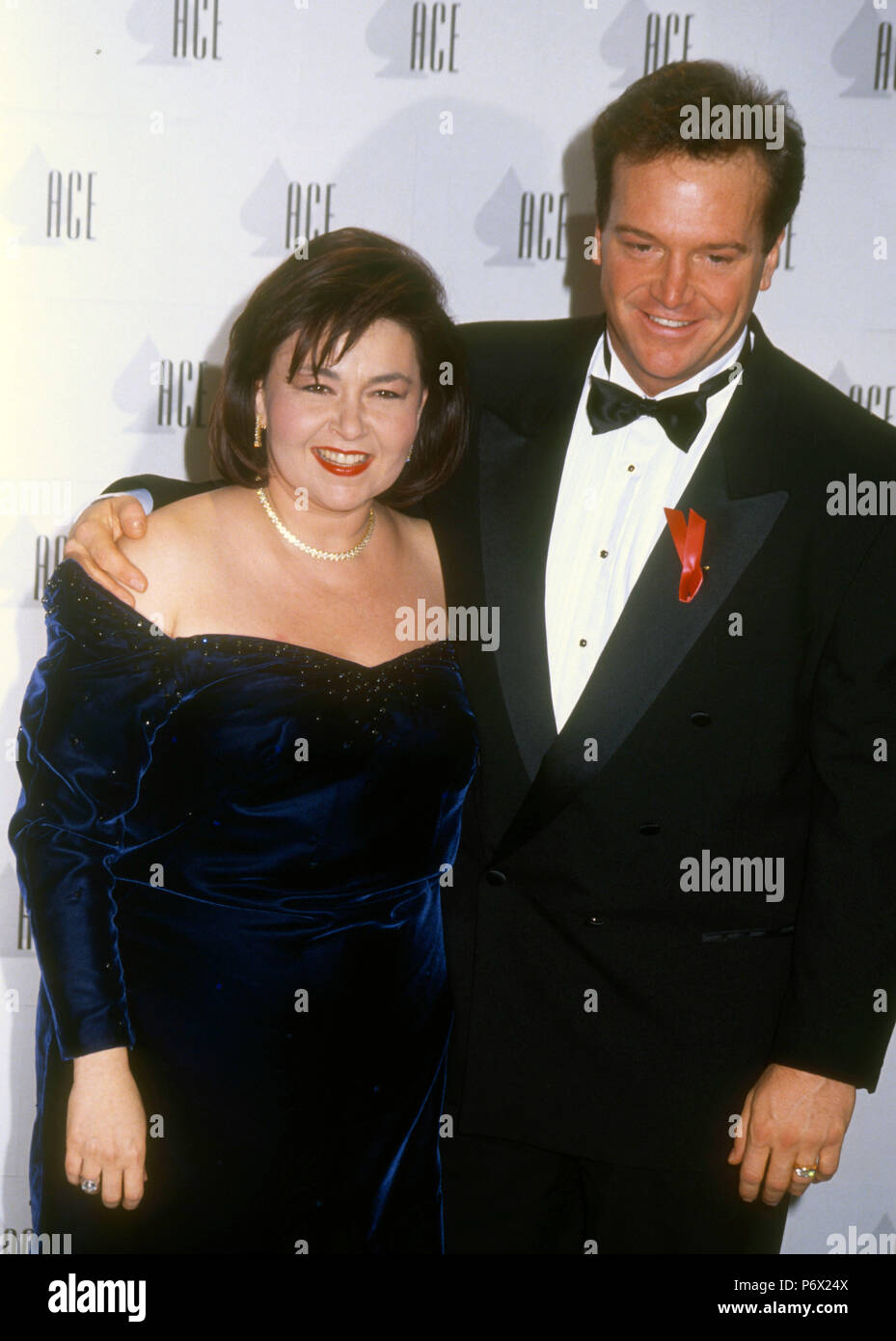 HOLLYWOOD, CA - JANUARY 12: (L-R) Actress Roseanne Barr and husband