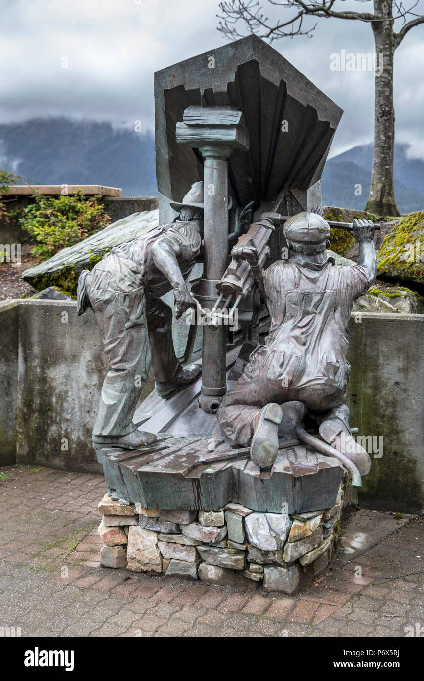 Hard Rock Miners Sculpture, Juneau, Alaska, USA, Monday, May 21, 2018. Stock Photo