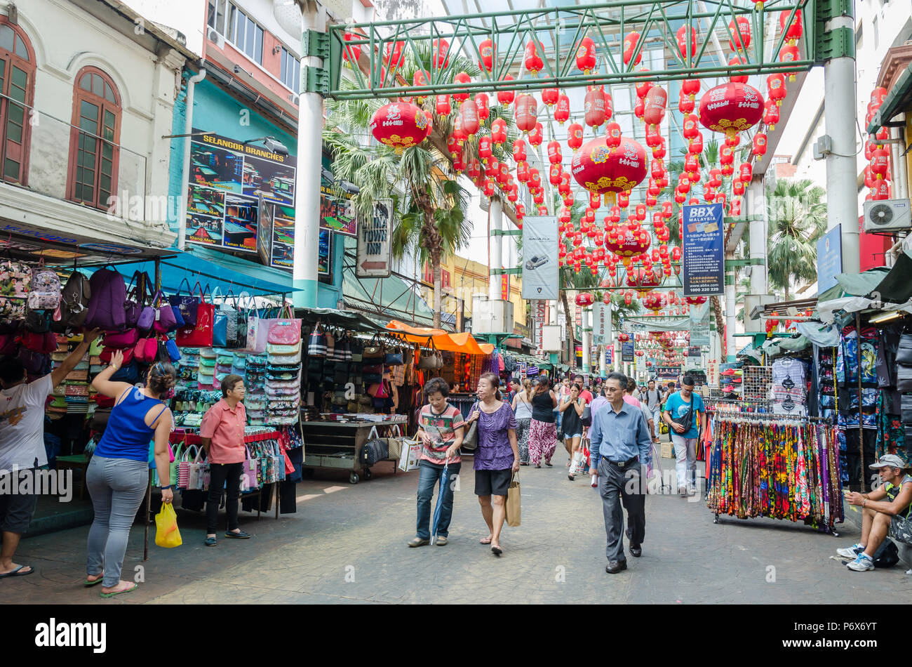 Kuala Lumpur,Malaysia - July 13, 2015 : Petaling Street is a china town which is located in Kuala Lumpur,Malaysia.It usually crowded with locals as we Stock Photo