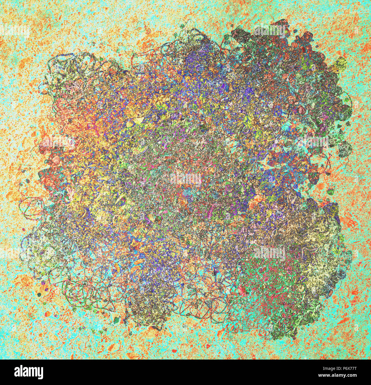 Grunge & rough. Color abstract pattern, generative blended messy shapes ...