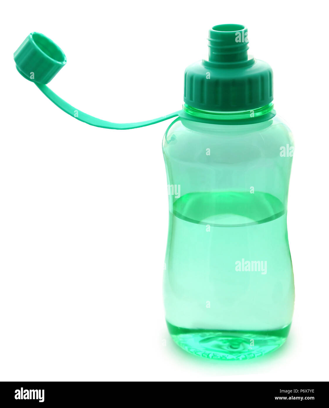 Green water bottle over white background Stock Photo - Alamy