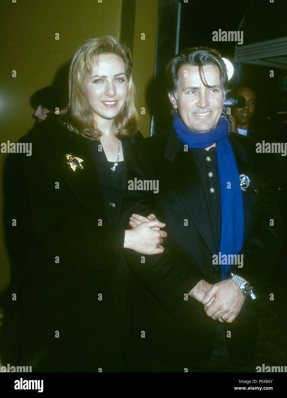 LOS ANGELES, CA - JANUARY 14: (L-R) Renee Sheen and father Actor Martin Sheen attend 'Hearts of Darkness: A Filmmaker's Apocalypse' Westwood Premiere on January 14, 1992 at the Mann Village Theatre in Westwood, Los Angeles, California. Photo by Barry King/Alamy Stock Photo Stock Photo