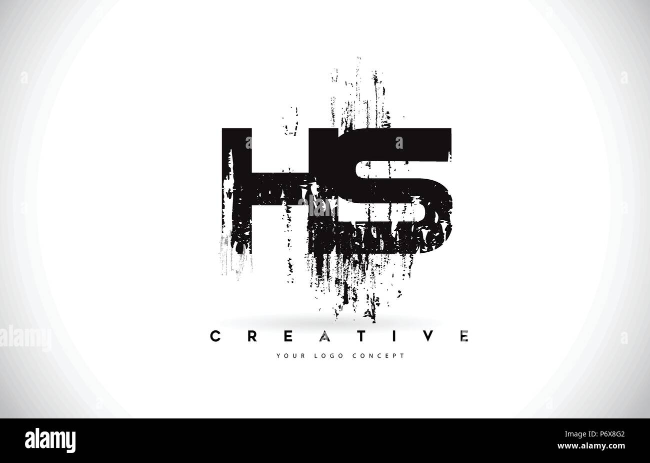 HS H S Grunge Brush Letter Logo Design in Black Colors Creative Brush HS H S Grunge Brush Letter Logo Design in Black Colors Creative Brush